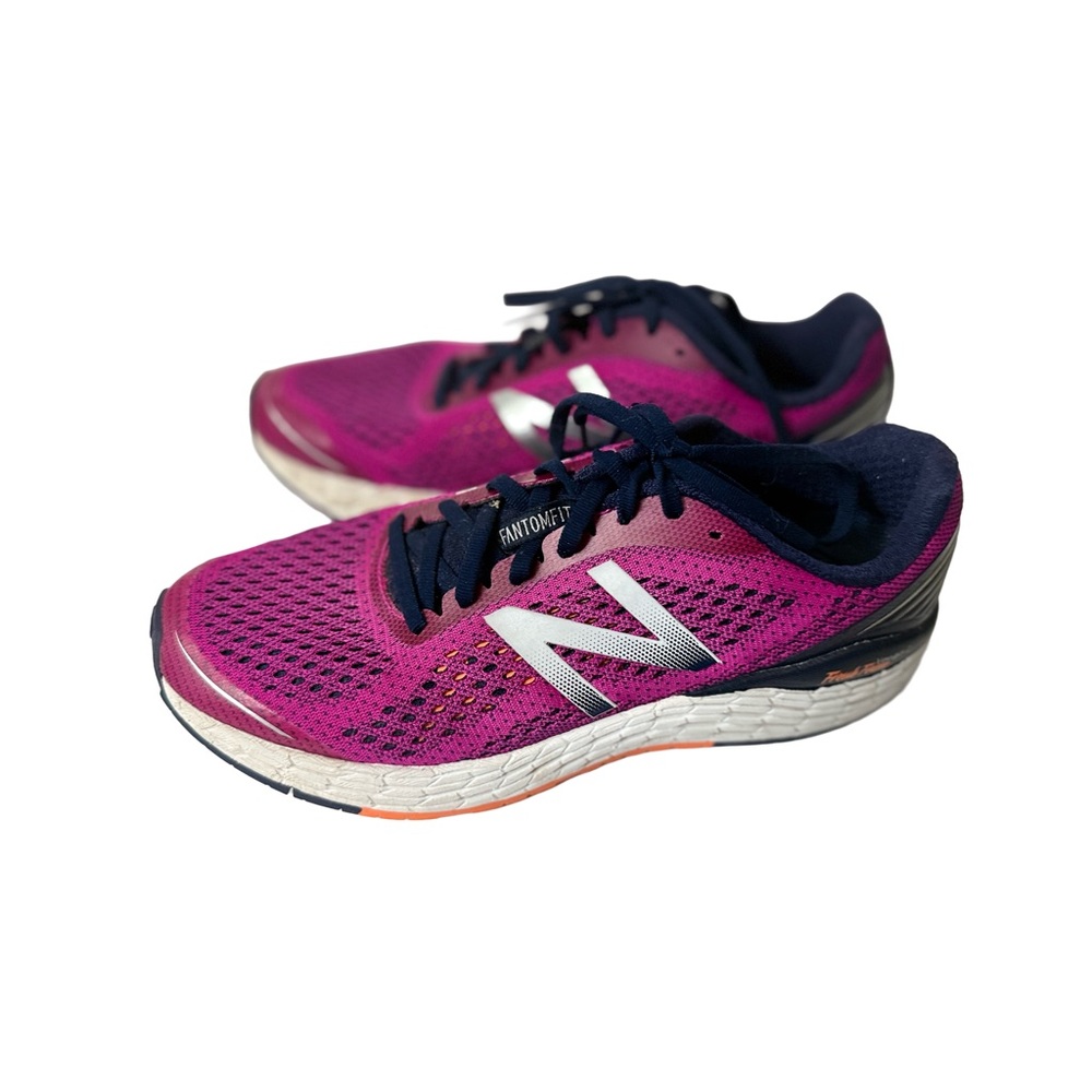 NEW BALANCE Colorful Bright Pink,Blue & Silver Running Shoes- Knit Style 9.5 M - Picture 4 of 11